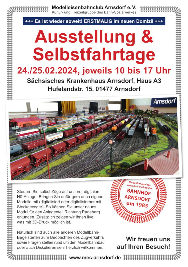 Ausstellung & Selbstfahrtage 24./25. Februar 2024 – Erstmalig im neuen Domizil